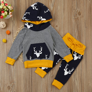 Hoodie + Pants Cute Deer Print Set - TheLoveElement