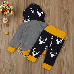 Hoodie + Pants Cute Deer Print Set - TheLoveElement