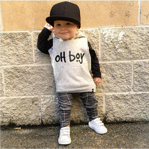 Baby Boy Set Hooded Tops + Pants - TheLoveElement