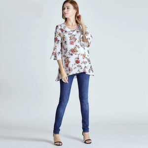 Chiffon Floral Maternity Nursing Top Breastfeeding - TheLoveElement